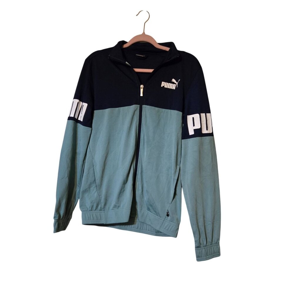 Puma Mens/Boys Colorful Track Jacket Lightweight Stylish Blue/Green Logo‎ Boy XL